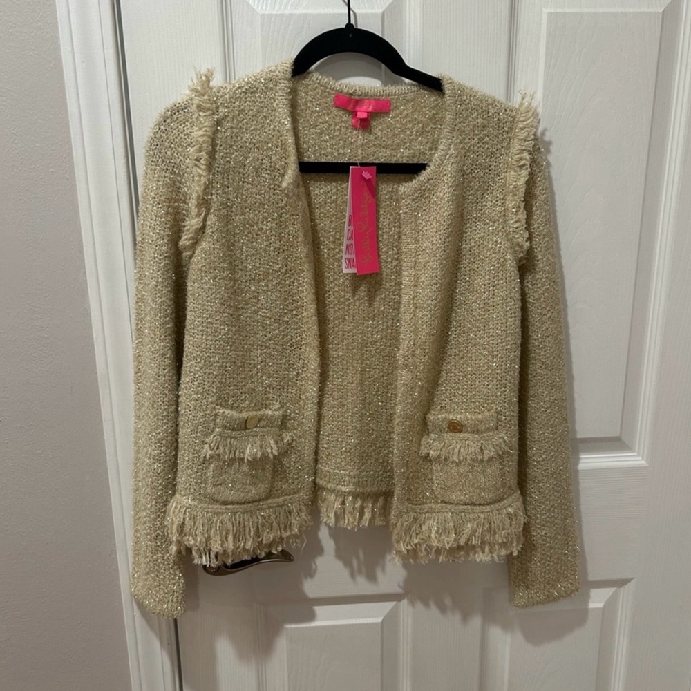 NWT Lilly Pulitzer gold cardigan
